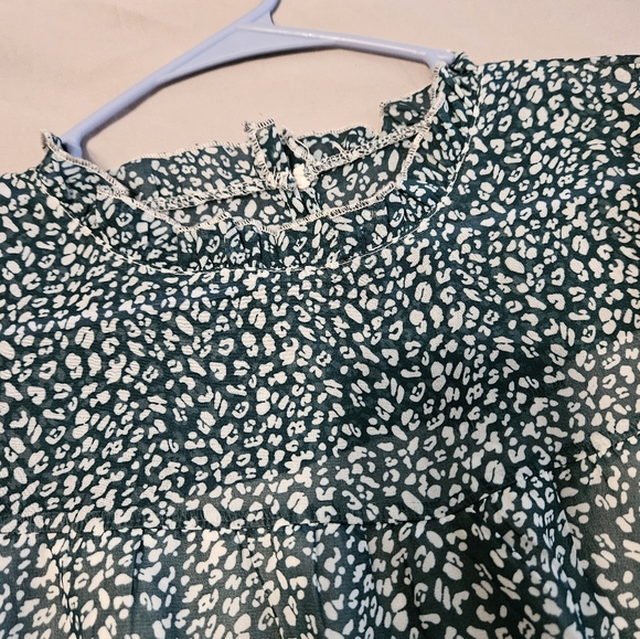 Ladies vintage look green summer shirt size large - Picture 2 of 4